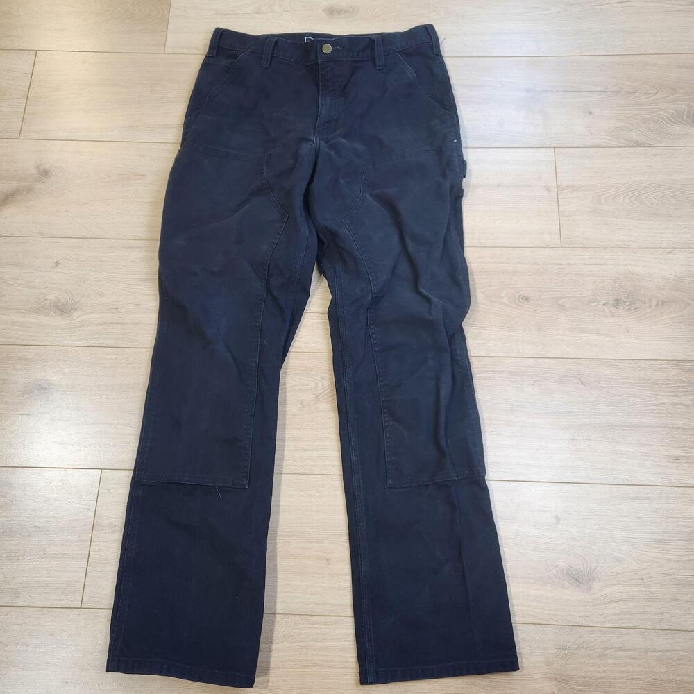 Carhartt Rugged Flex Pants Mens 34x34 Black Canvas Double Knee Carpenter